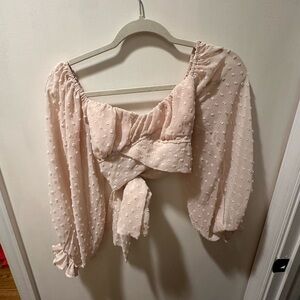 Hello Molly Flowy Sleeve top, tie in the back!